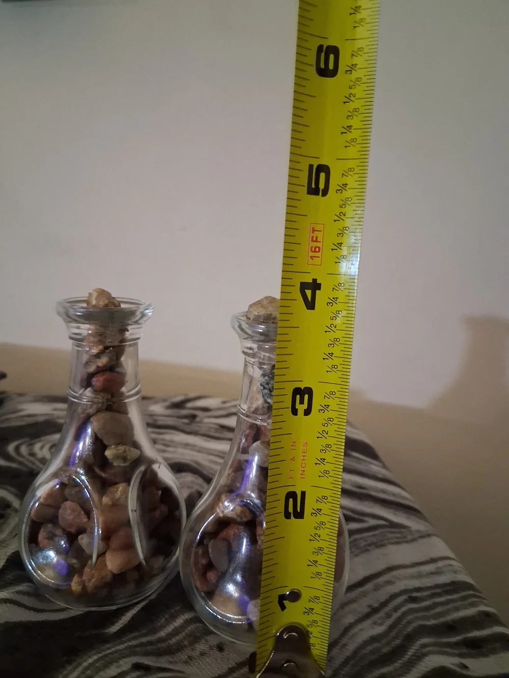 Clear Glass Pebble Vases — Brown Pebble Fill